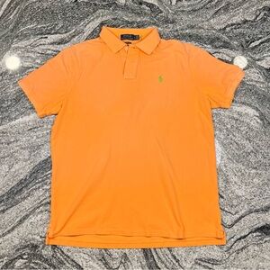 Polo Ralph Lauren Classic Fit Shirt Short Sleeve Orange Green Pony Mens Large